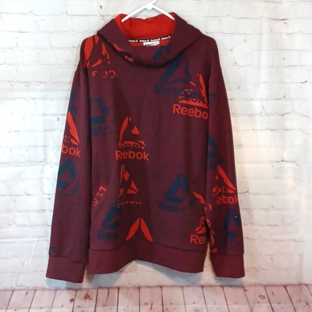 Mens Reebok Red Hoodie Sweat Shirt New XL